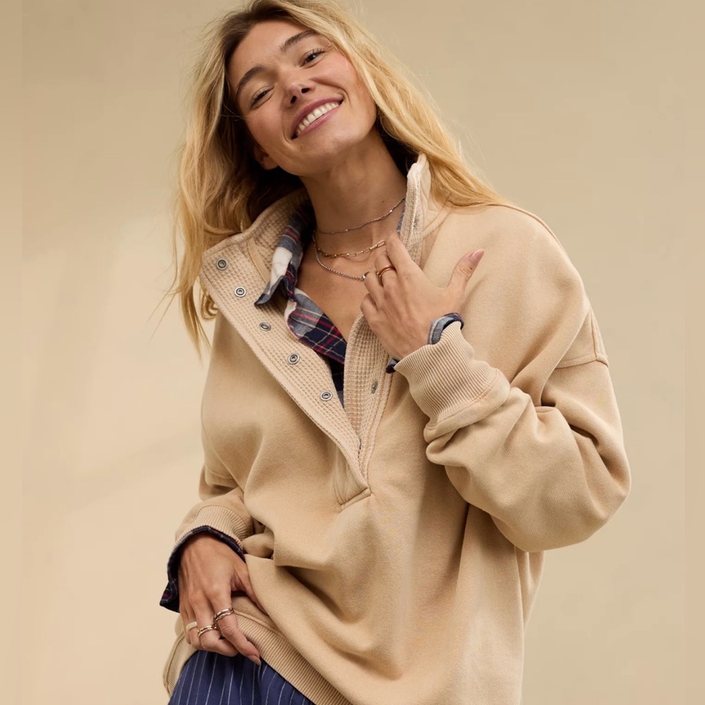 Aerie quarter snap sweatshirt xs